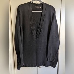 Extra Deep V Neck Cotton Sweater